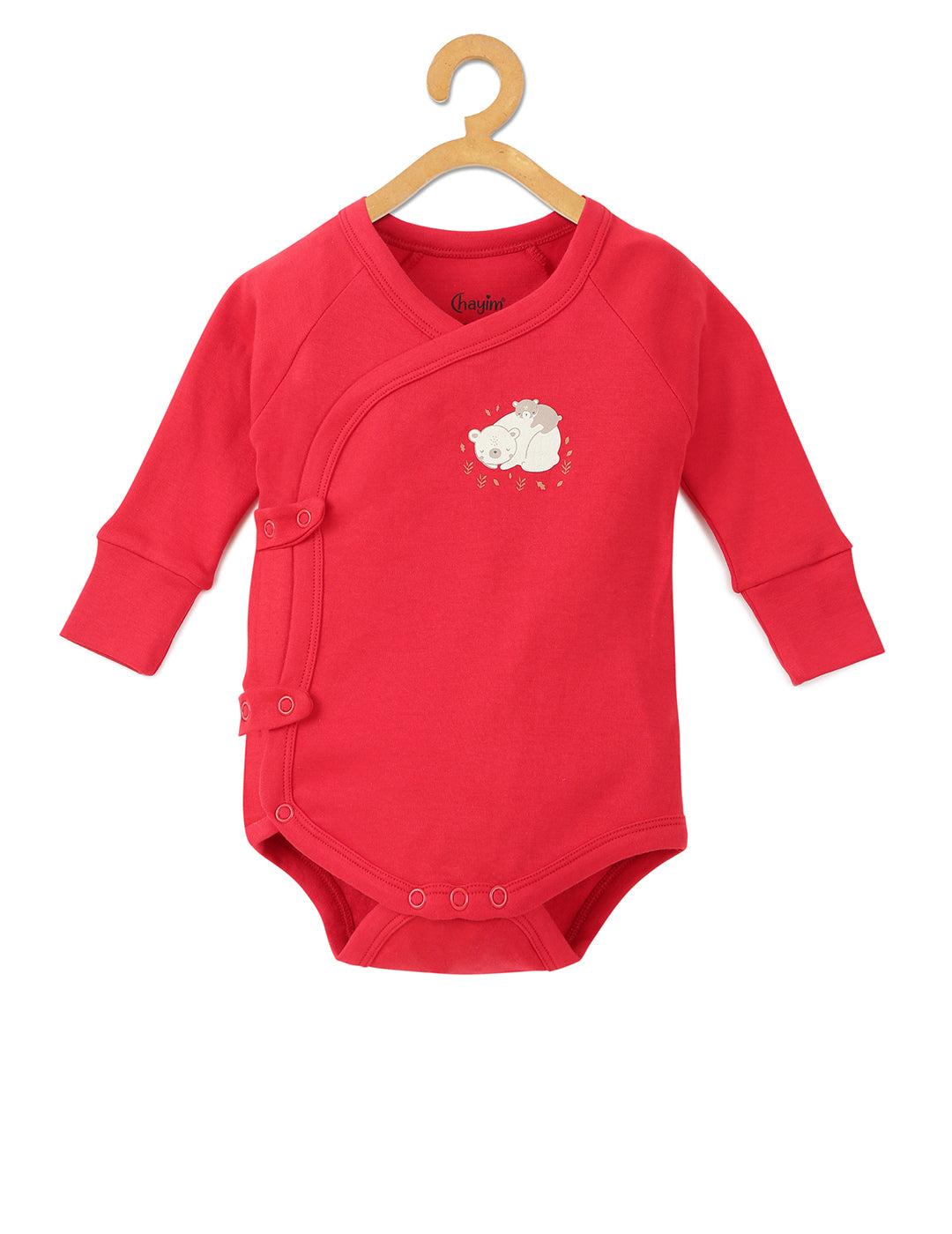 Baby Cotton Expandable Bodysuit -Red