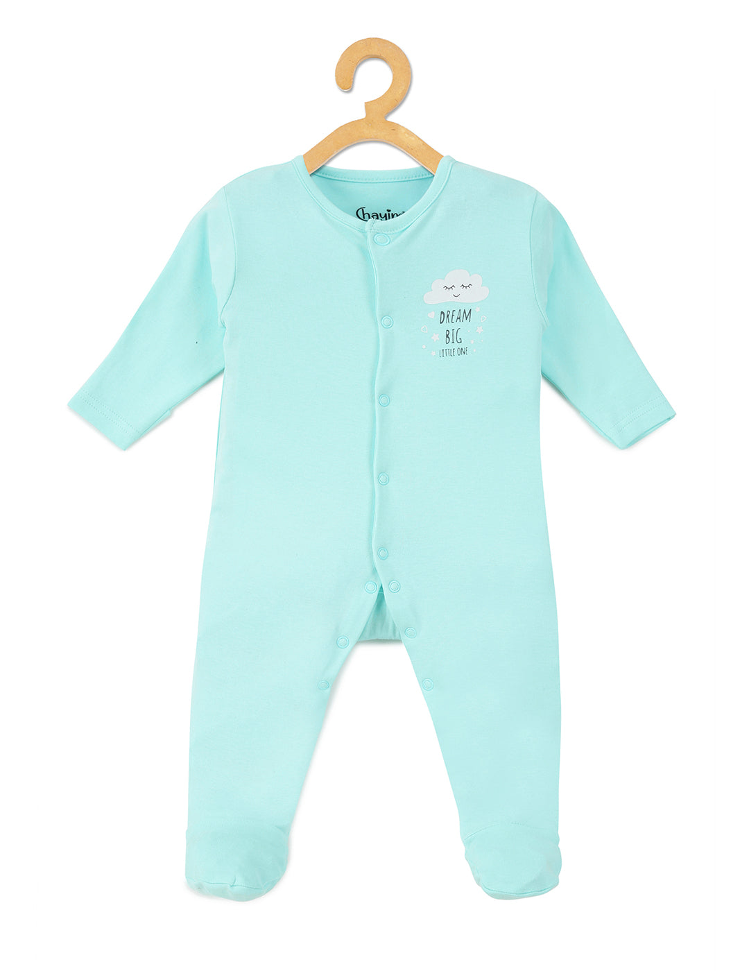 Baby Cotton Sleepsuit/Playsuit-Blizzard Blue