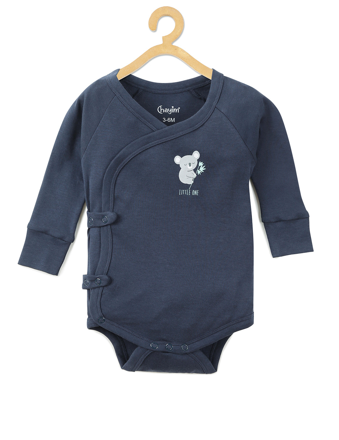 Baby Cotton Expandable Bodysuit -Navy Blue