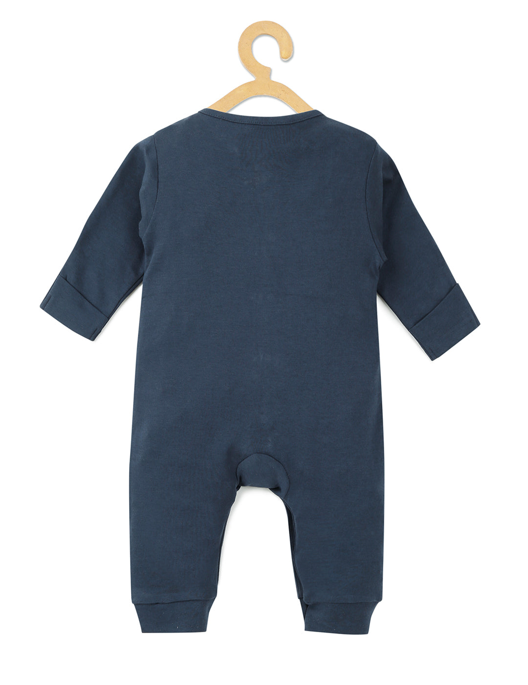 Baby Cotton Fullopen Sleepsuit/Playsuit-Navy Blue