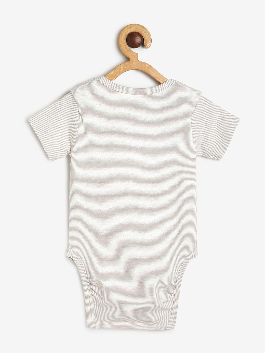 Baby Cotton Expandable Bodysuit Envelope Neck Beige Stripe