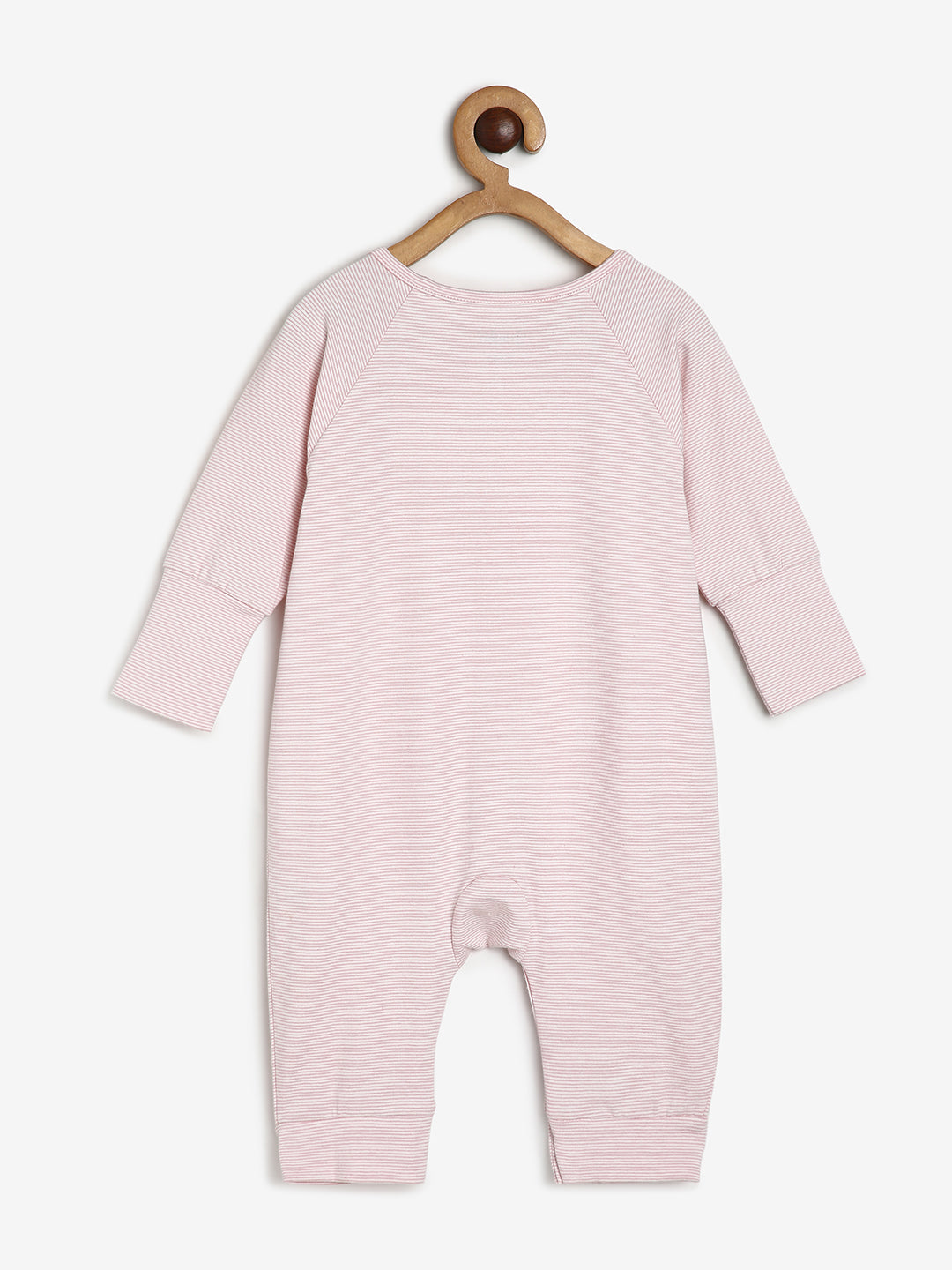 Baby Stretch Cotton Sleepsuit/Playsuit Pink Stripe