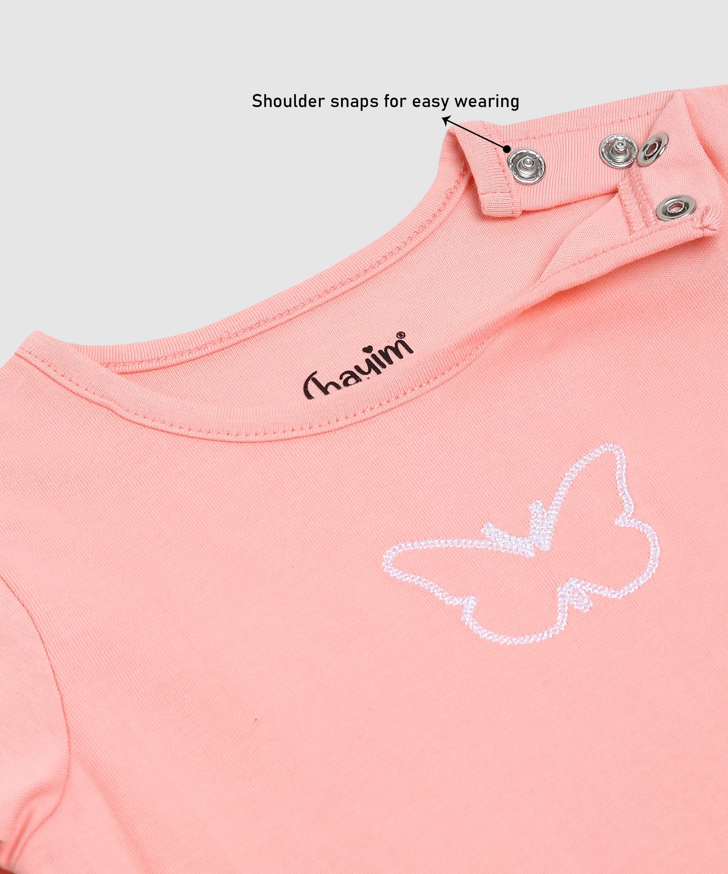 Baby Co Ord Set T Shirts & Expandable Shorts Pink/Pink Butterfly Print