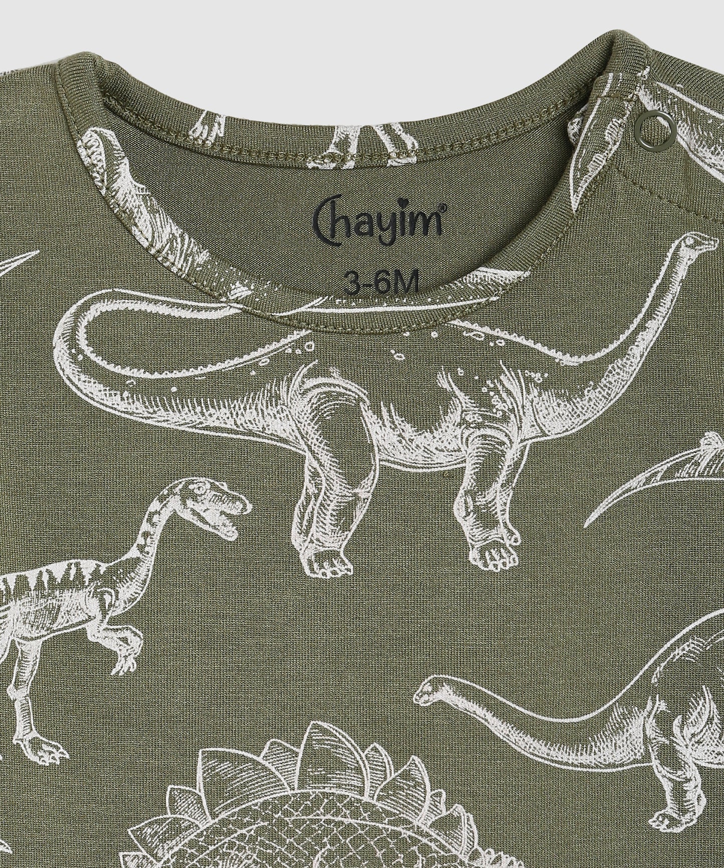 Baby Co Ord Set T Shirts & Expandable Shorts Green Dino Printed/Grey Mileange