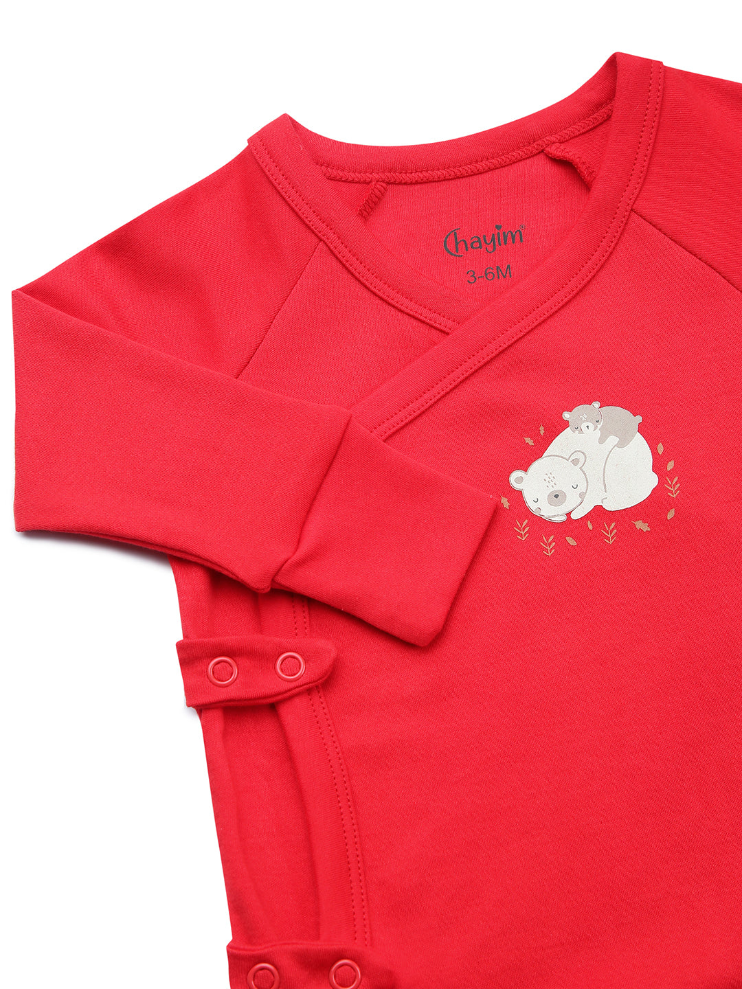 Baby Cotton Expandable Bodysuit -Red