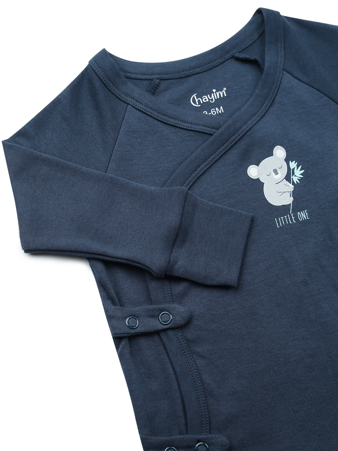 Baby Cotton Expandable Bodysuit -Navy Blue