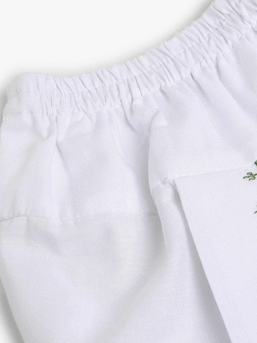 Chayim Cotton Embroidered Dhoti Set - Grass Green,White