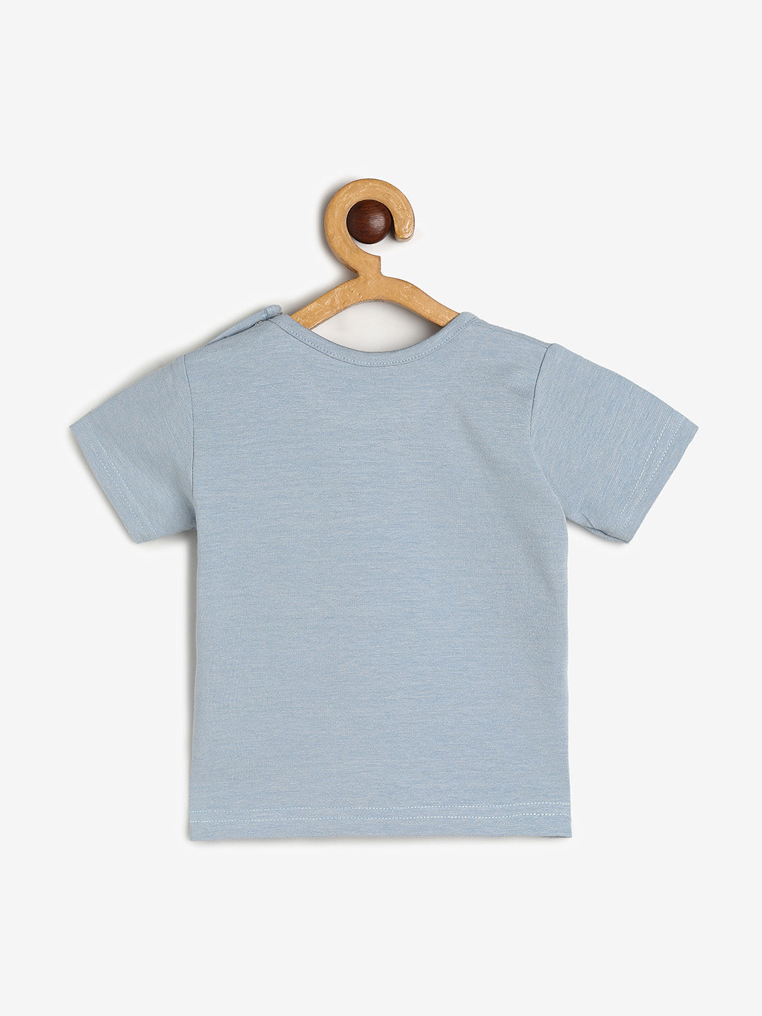 Pack of 2 Baby Cotton Modal Half sleeve T-shirts Baby Blue / Beige Aop