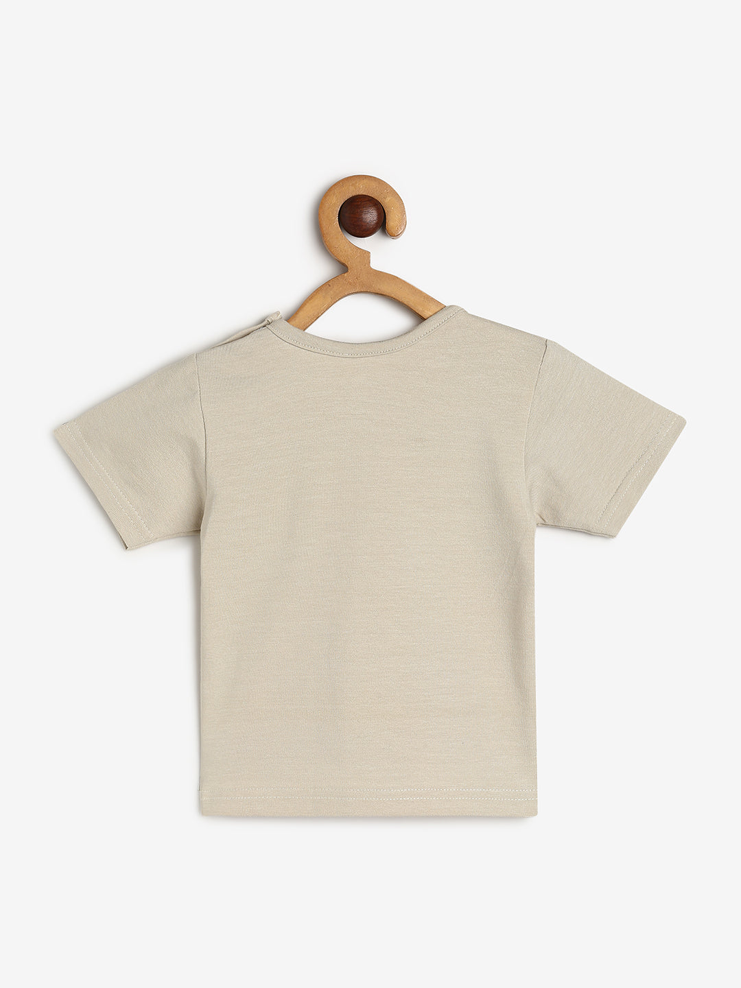 Pack of 2 Baby Cotton Modal Half sleeve T-shirts Beige / White Aop