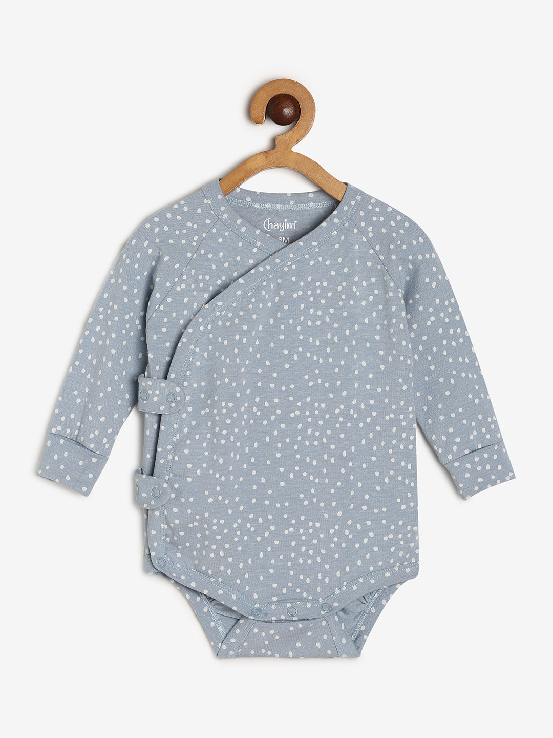 Baby Cotton Modal Expandable Bodysuit Blue Dot Print