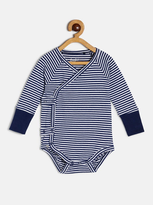 Baby Cotton Expandable Bodysuit Blue Stripes