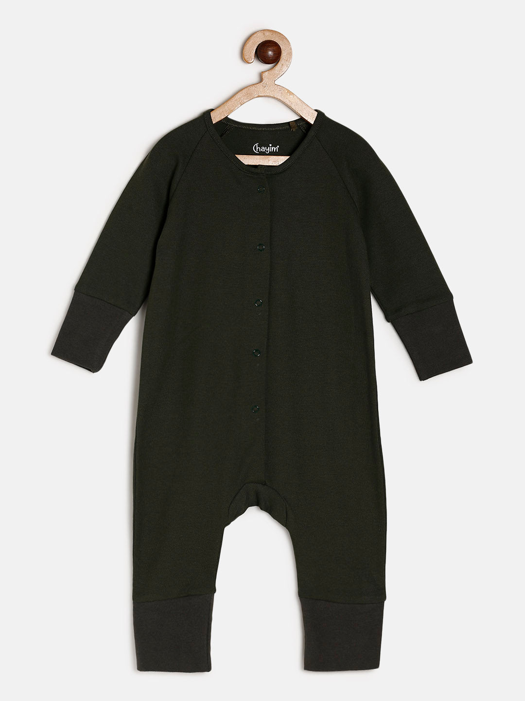 Baby Stretch Cotton Sleepsuit/Playsuit Junglegreen