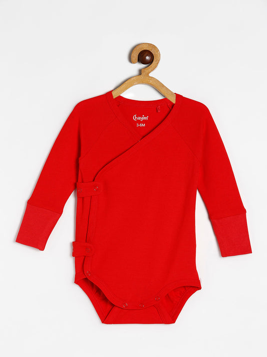 Baby Cotton Expandable Bodysuit Red