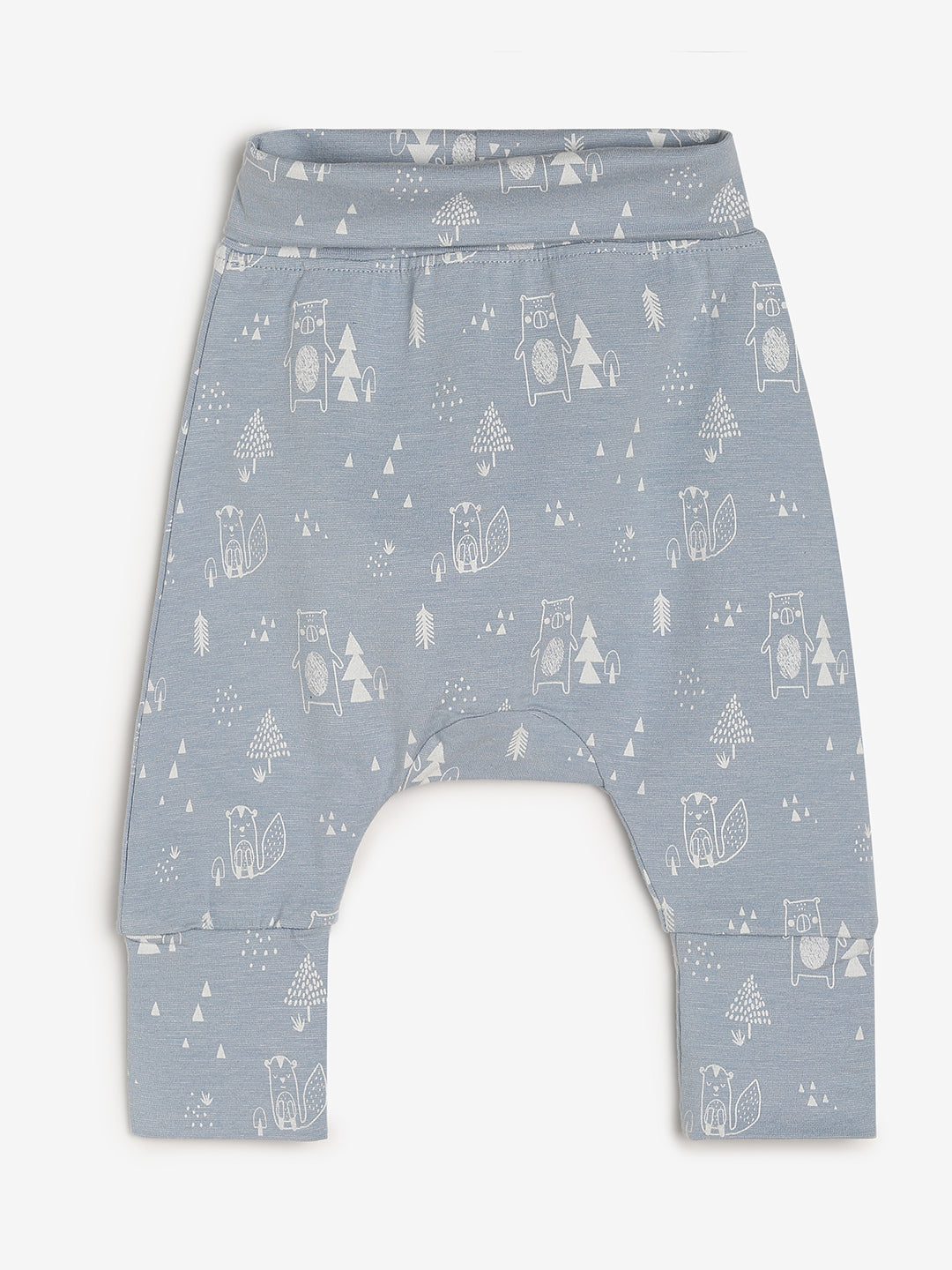 Baby Cotton Rich Expandable Pant -Blue Ctr Print