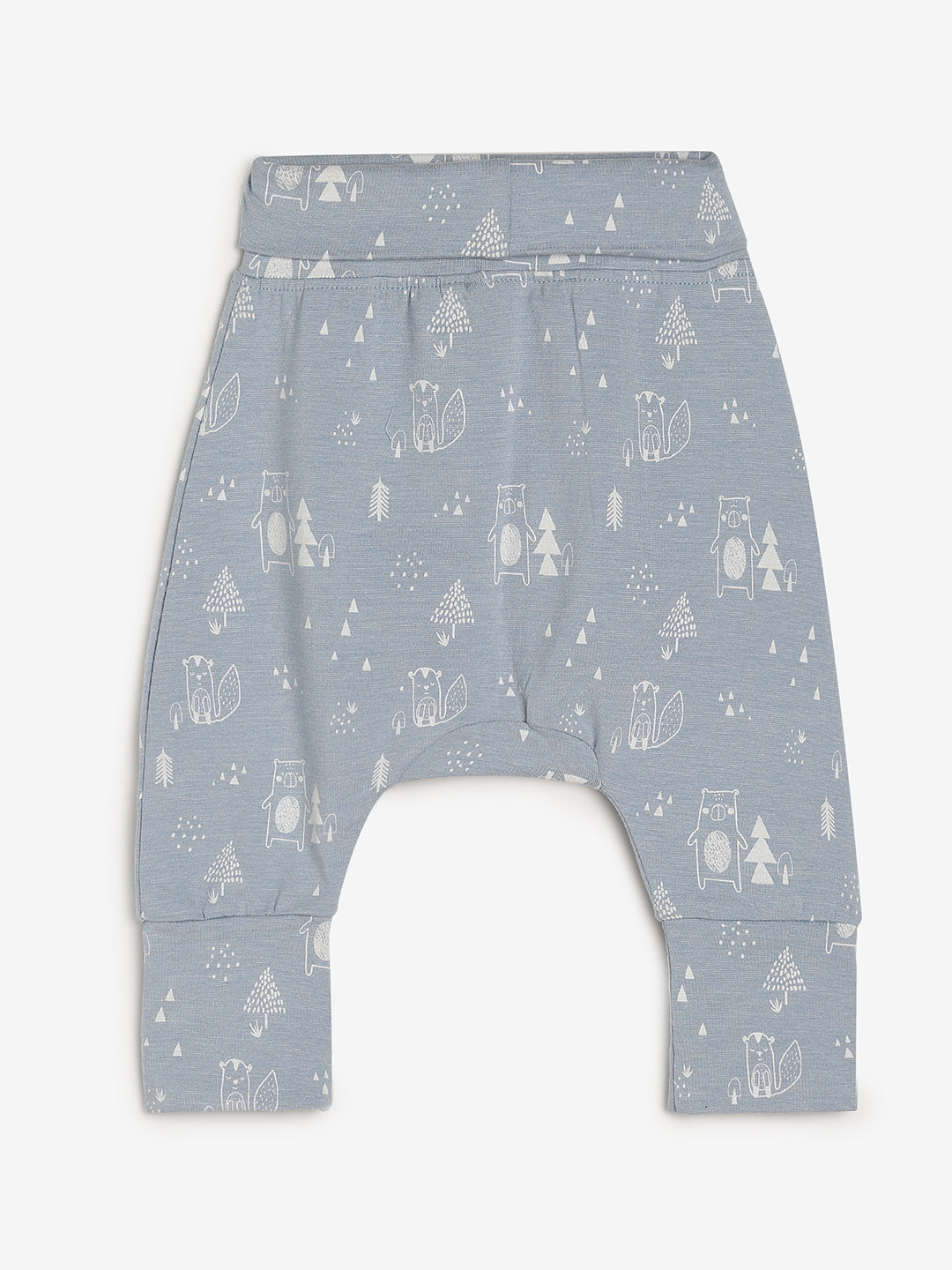 Baby Cotton Rich Expandable Pant -Blue Ctr Print