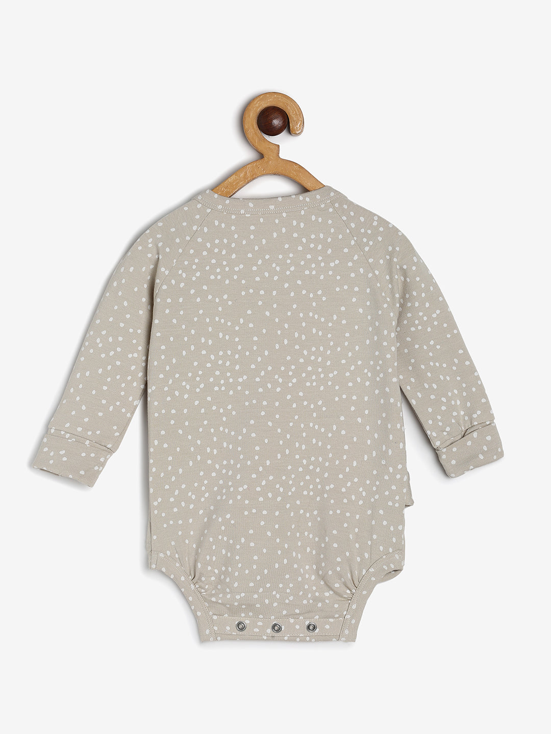 Baby Cotton Modal Expandable Body Suit Beige Dot Print