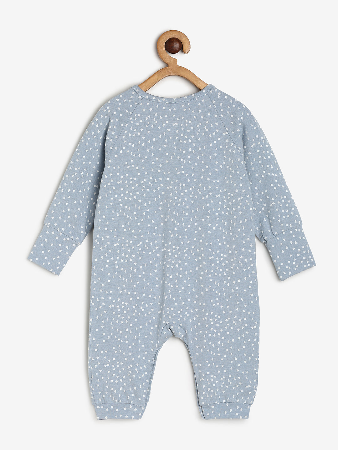 Baby Cotton Modal Sleepsuit/Playsuit Blue Dot Print