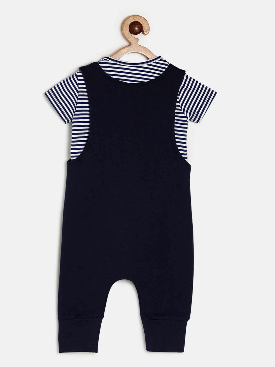 Baby Cotton Rich Dungaree Set Navy/White Stripe