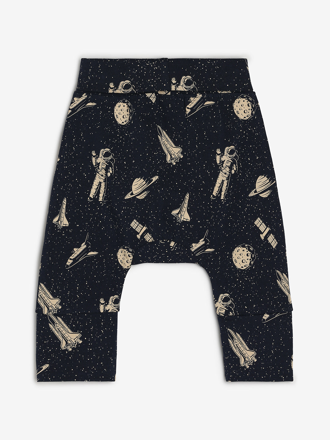 Baby Cotton Rich Expandable Pant -Navy Astro Print