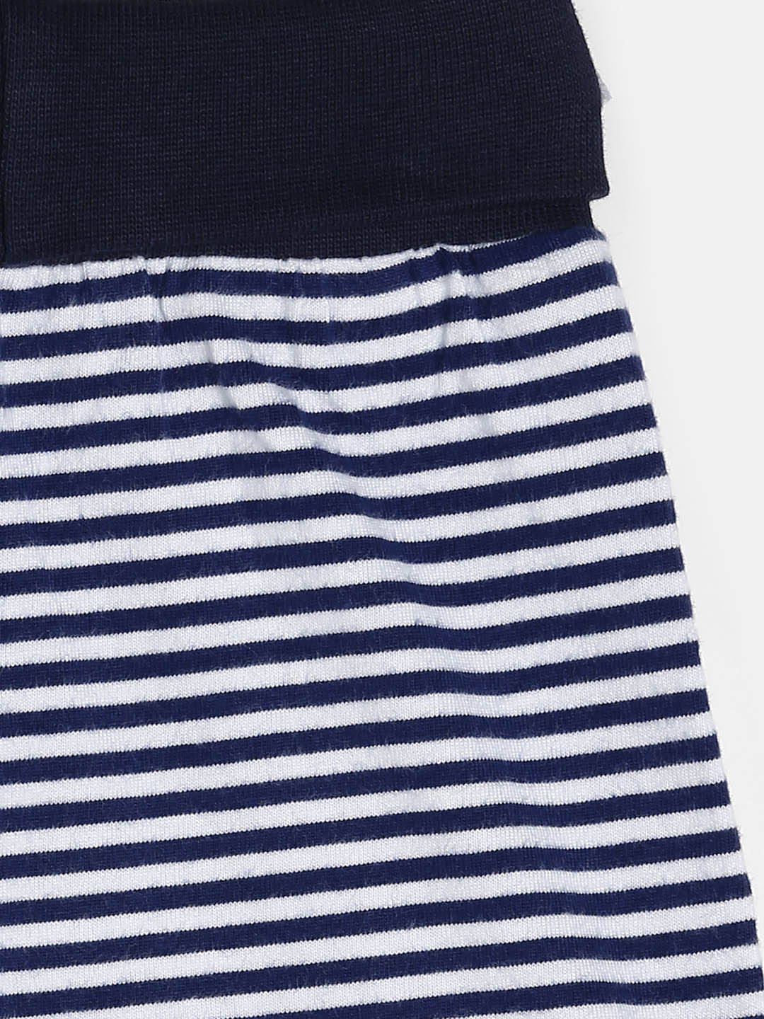 Baby Cotton Expandable Shorts -Navy Stripes