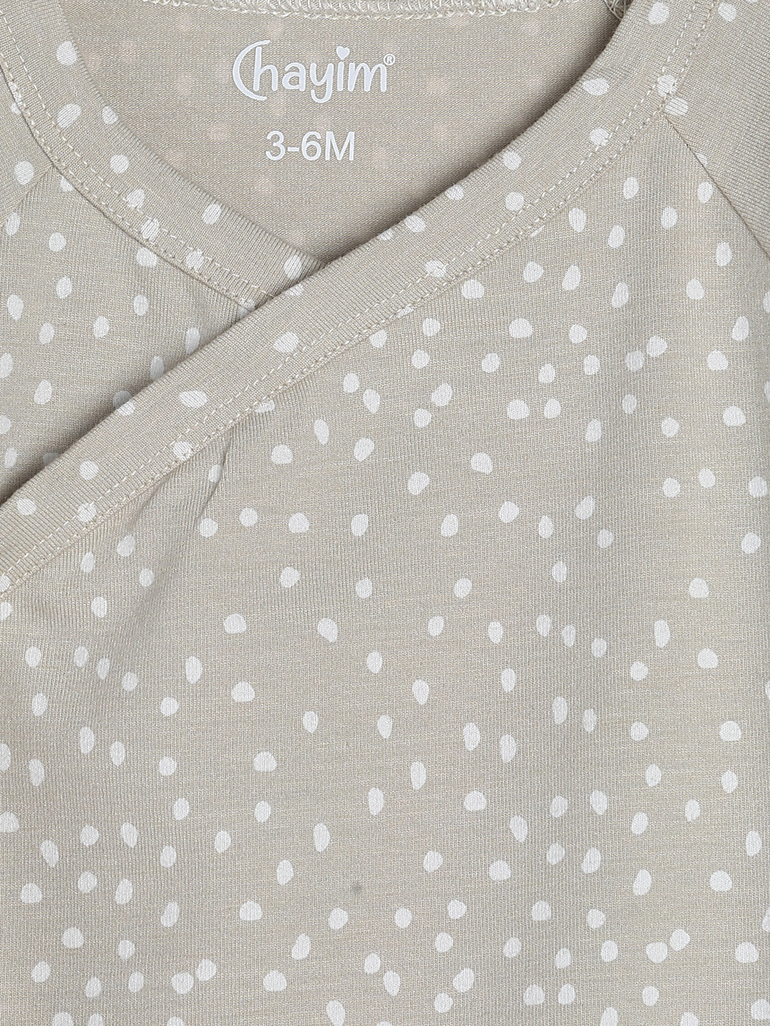 Baby Cotton Modal Expandable Body Suit Beige Dot Print