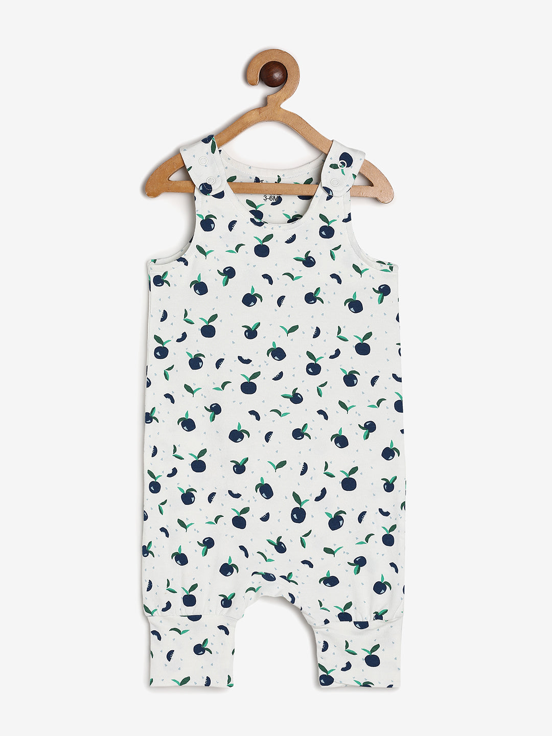 Baby Cotton Modal Dungaree Set White Blue Aop/Sodalite Blue