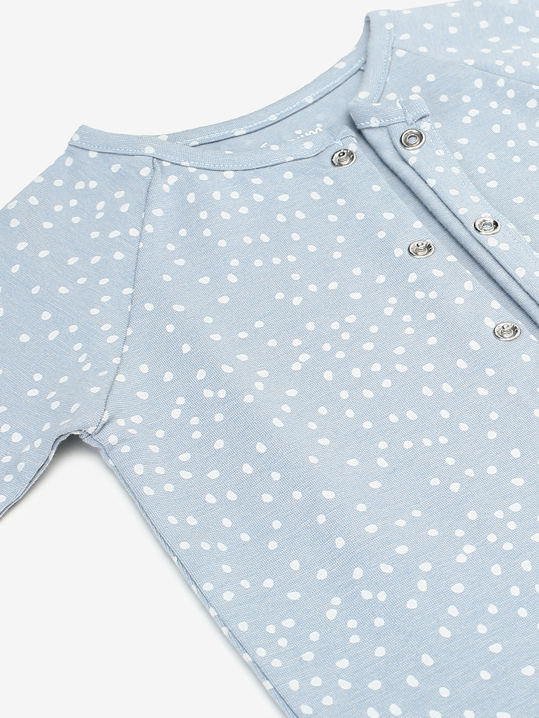 Baby Cotton Modal Sleepsuit/Playsuit Blue Dot Print