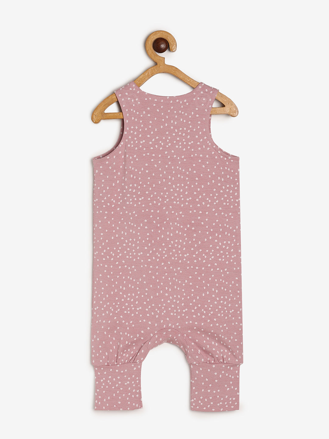 Baby Cotton Modal Dungaree Set Pink Dot Print/White