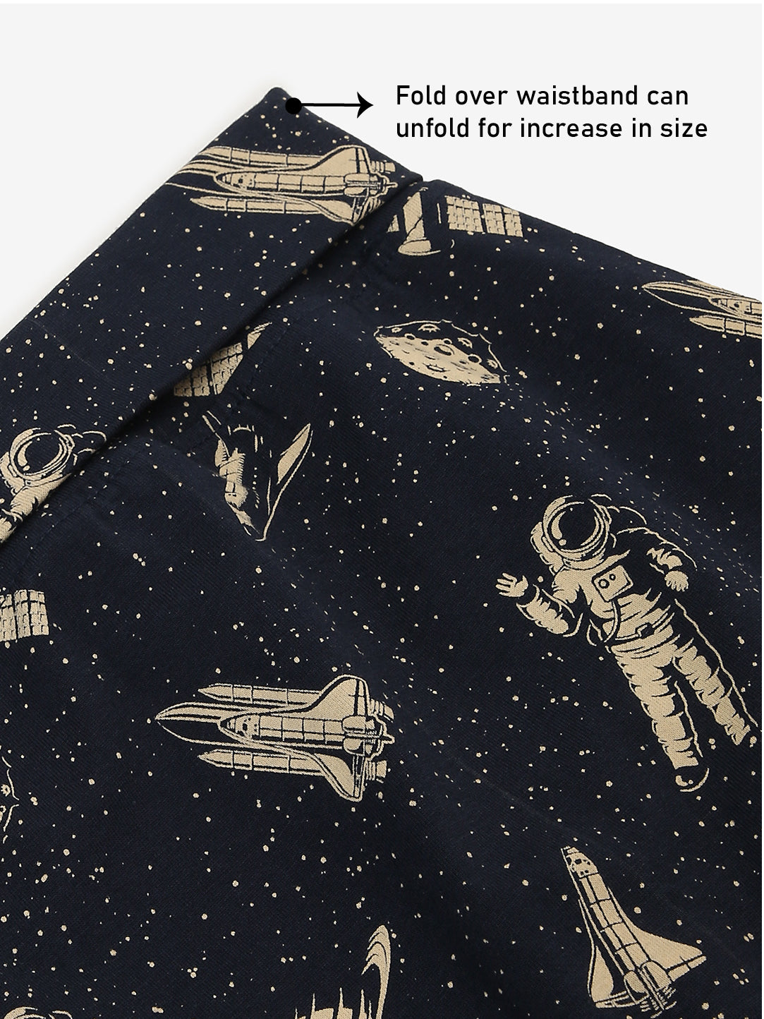 Baby Cotton Rich Expandable Pant -Navy Astro Print