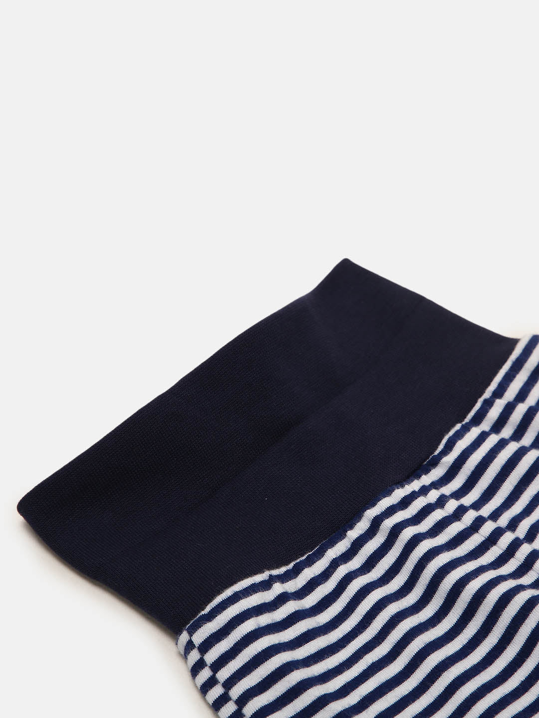 Baby Cotton Expandable Shorts -Navy Stripes