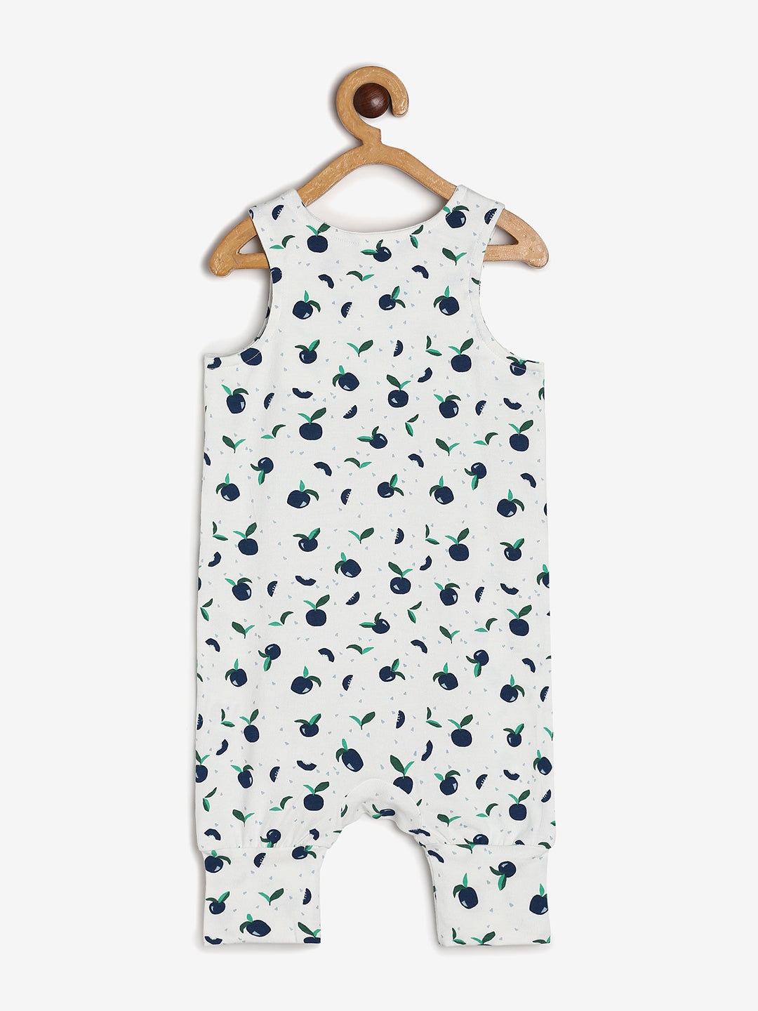 Baby Cotton Modal Dungaree Set White Blue Aop/Sodalite Blue