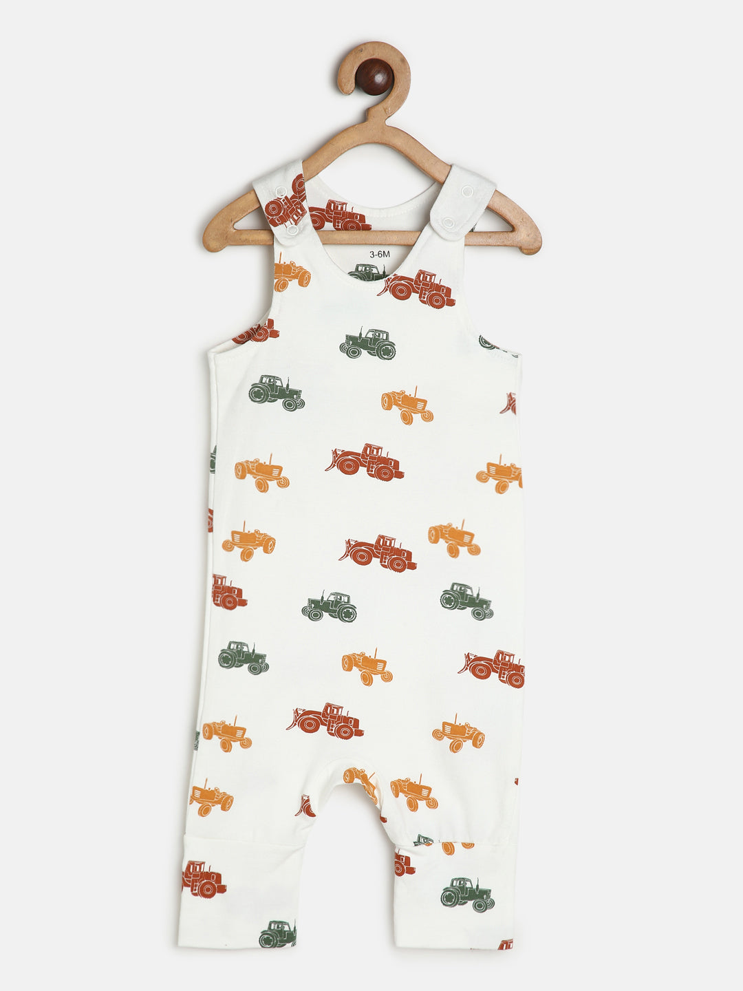 Baby Modal Stretch Dungaree Set Grey Tee /Vehicle Print