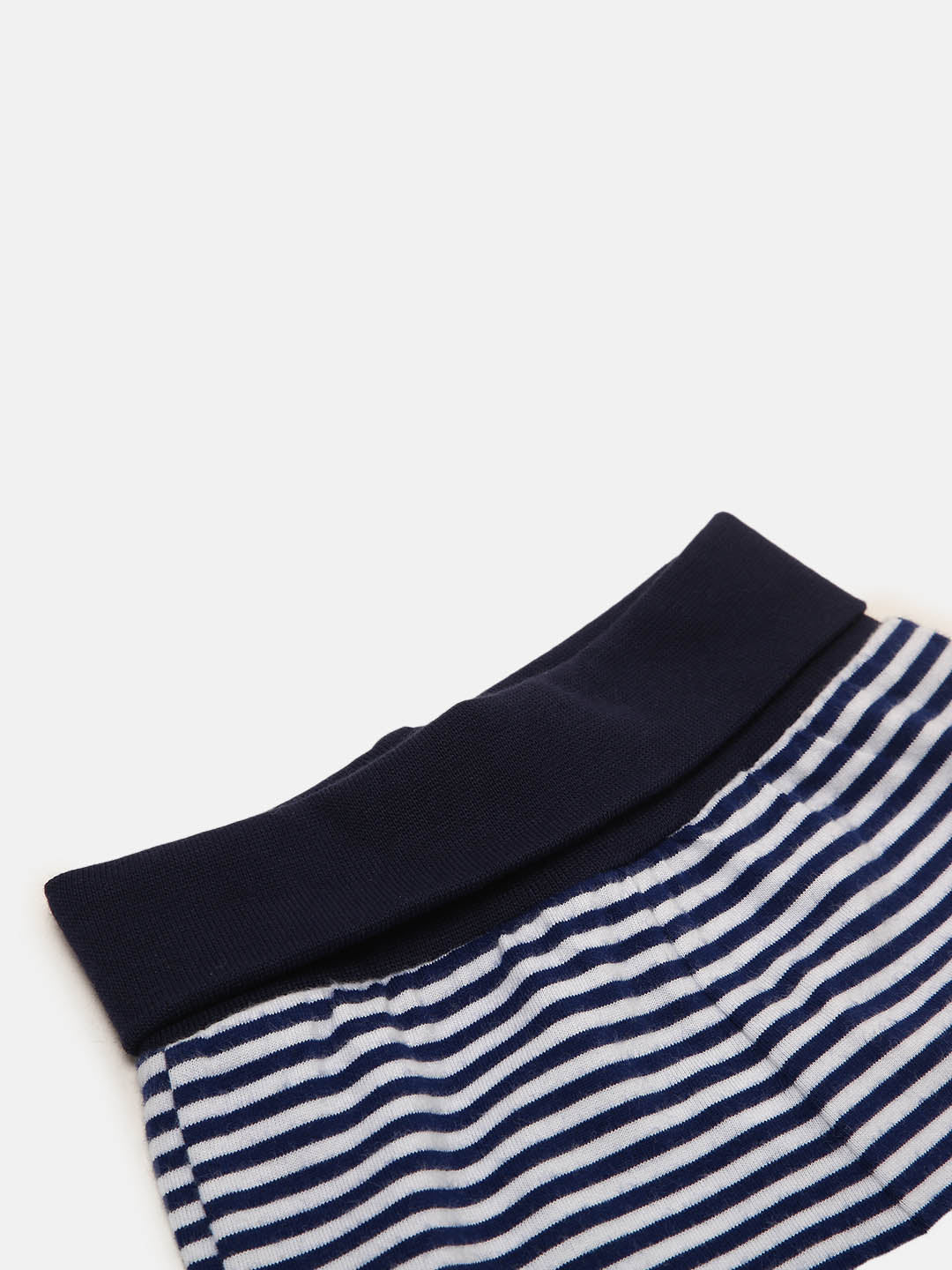 Baby Cotton Expandable Shorts -Navy Stripes