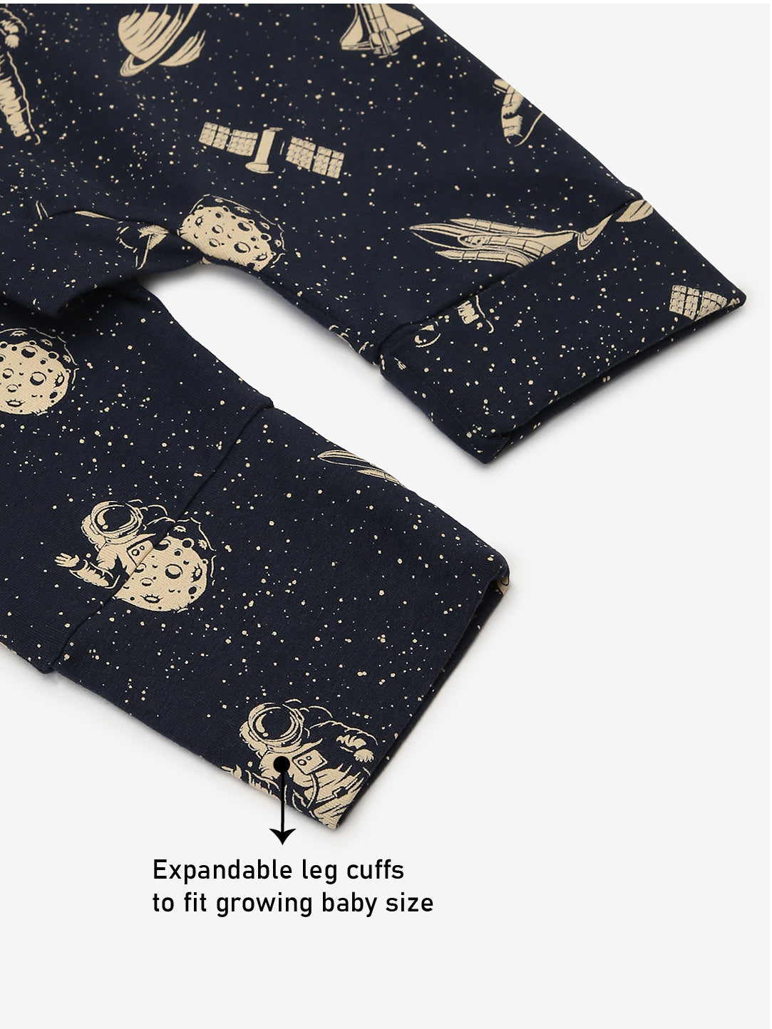 Baby Cotton Rich Expandable Pant -Navy Astro Print