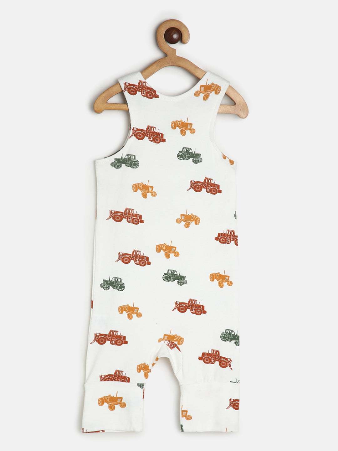 Baby Modal Stretch Dungaree Set Grey Tee /Vehicle Print