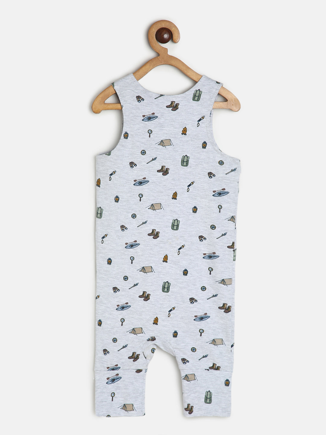 Baby Modal Stretch Dungaree Set Blue Tee /Travel Print