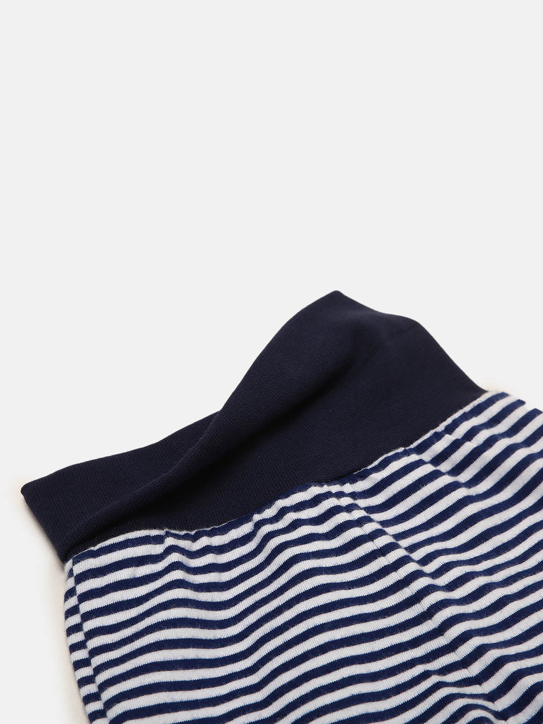 Baby Cotton Expandable Shorts -Navy Stripes