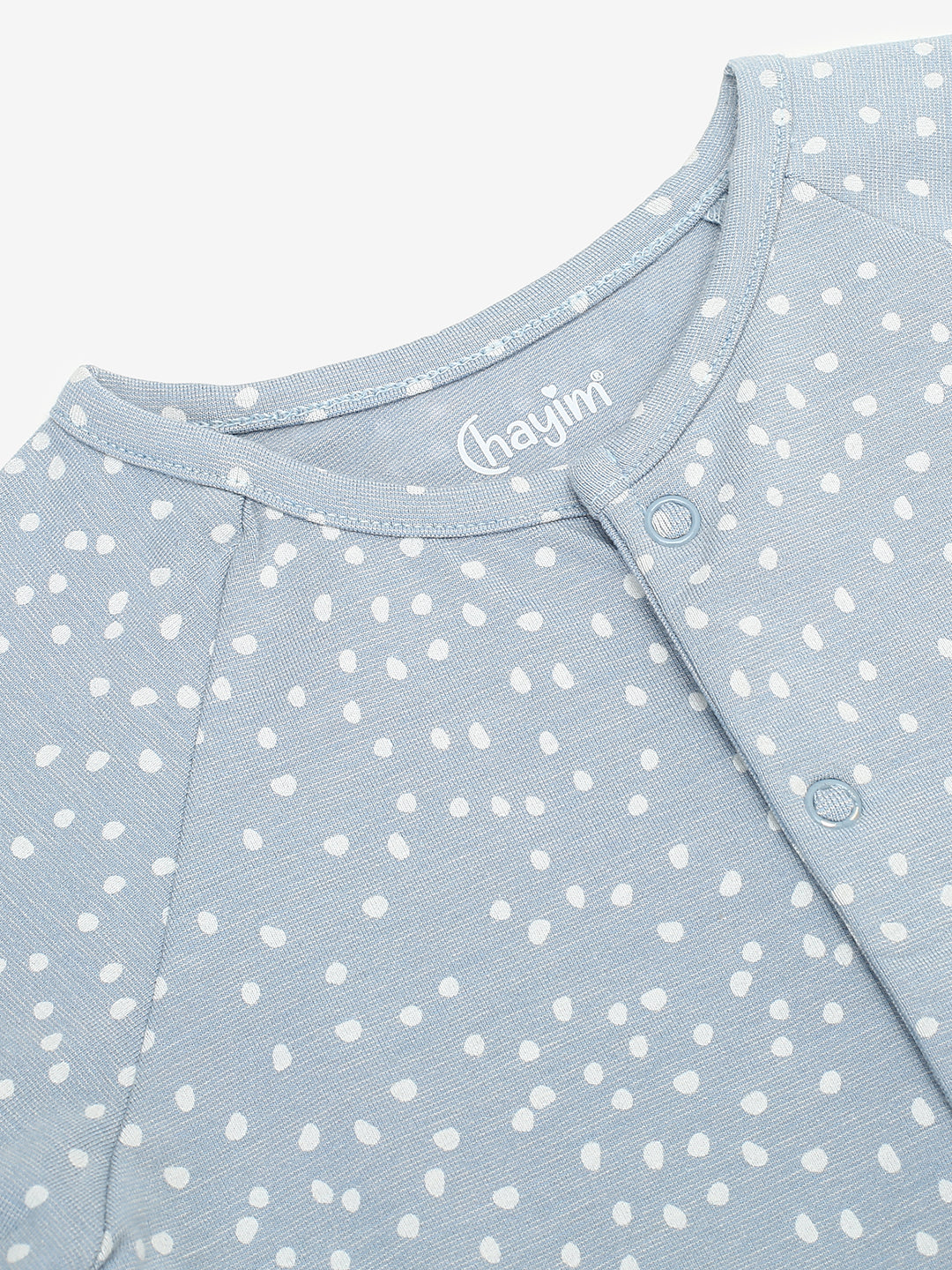 Baby Cotton Modal Sleepsuit/Playsuit Blue Dot Print