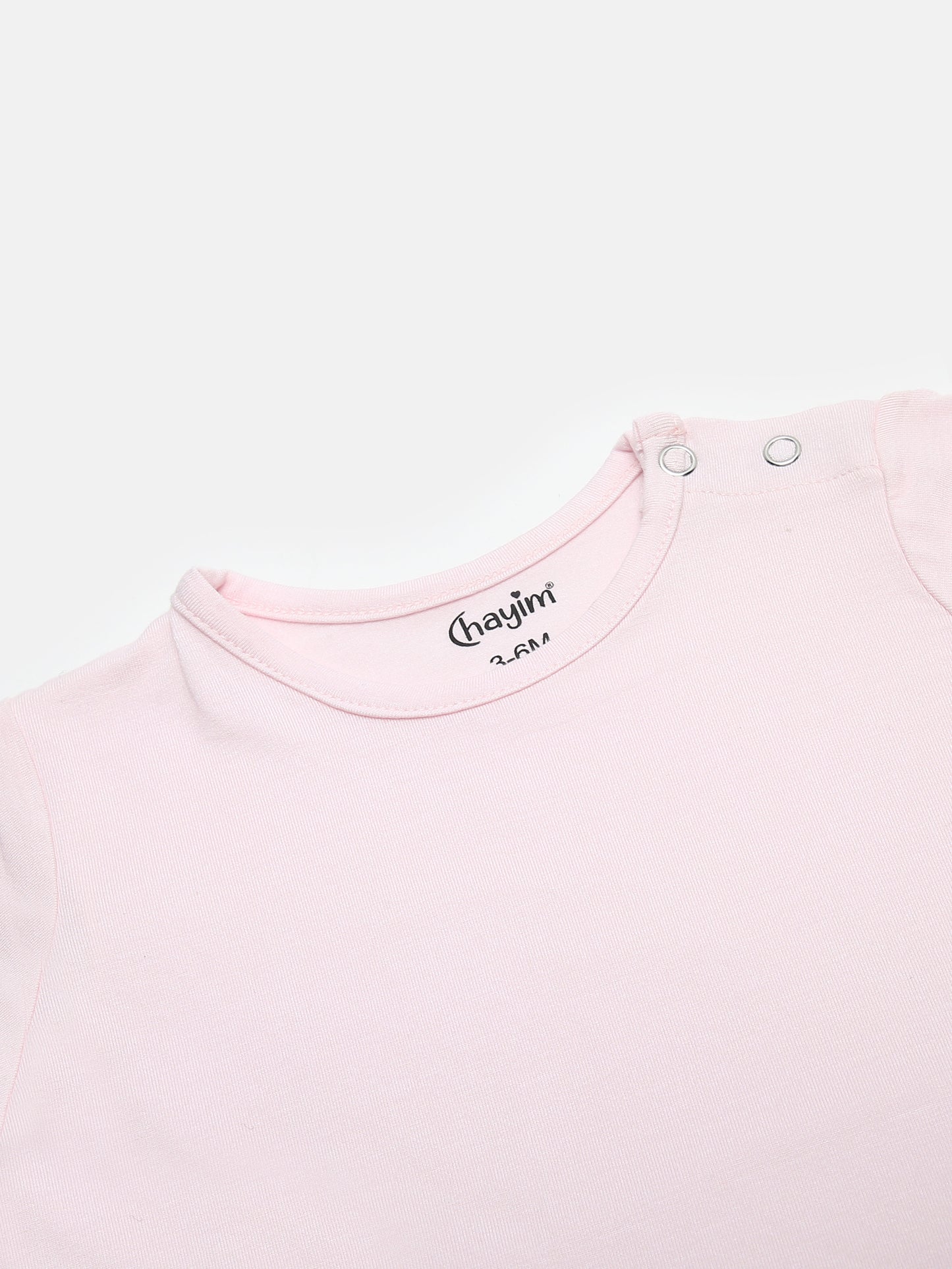 Baby Modal Stretch Dungaree Set Baby Pink Tee /Leaf Print