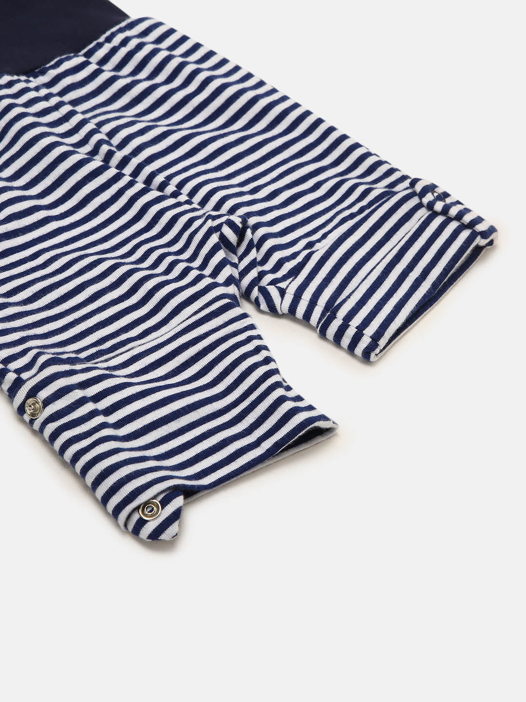 Baby Cotton Expandable Shorts -Navy Stripes